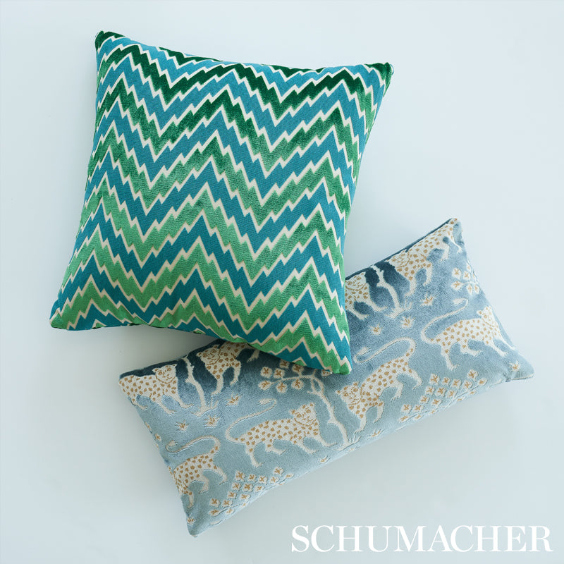 Purchase So8008018 | Woodland Leopard Velvet Pillow, Mineral - Schumacher Pillows