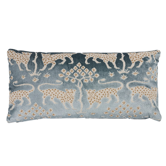 Purchase So8008018 | Woodland Leopard Velvet Pillow, Mineral - Schumacher Pillows