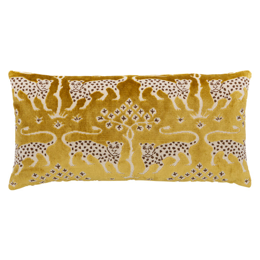Purchase So8008118 | Woodland Leopard Velvet Pillow, Gold - Schumacher Pillows