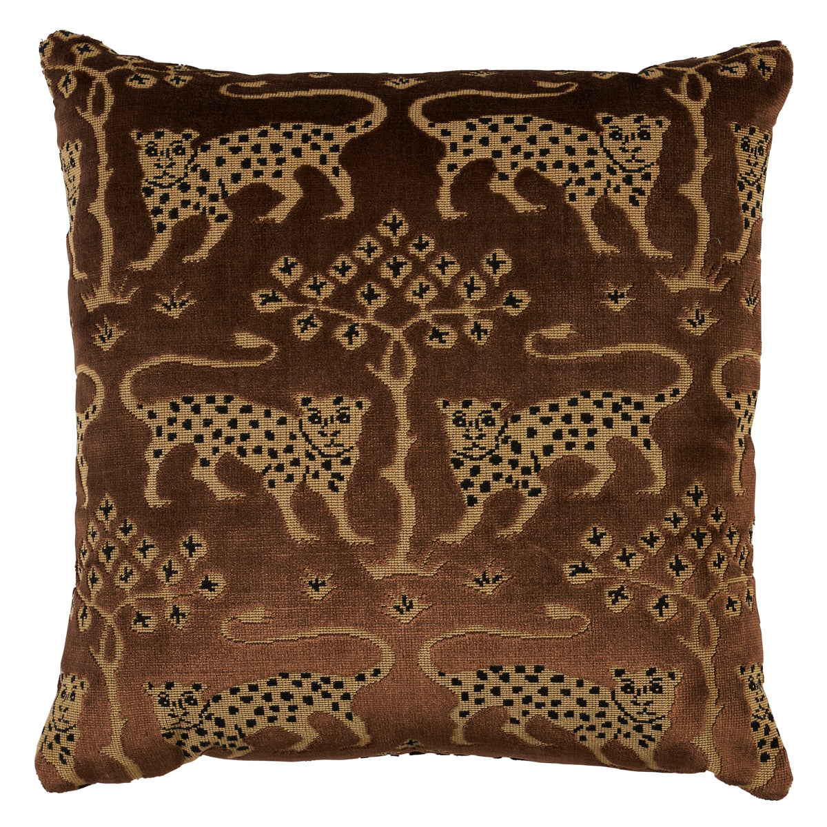 Purchase So8008304 | Woodland Leopard Velvet Pillow, Sepia - Schumacher Pillows