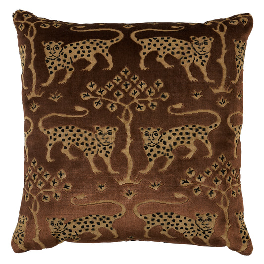 Purchase So8008304 | Woodland Leopard Velvet Pillow, Sepia - Schumacher Pillows