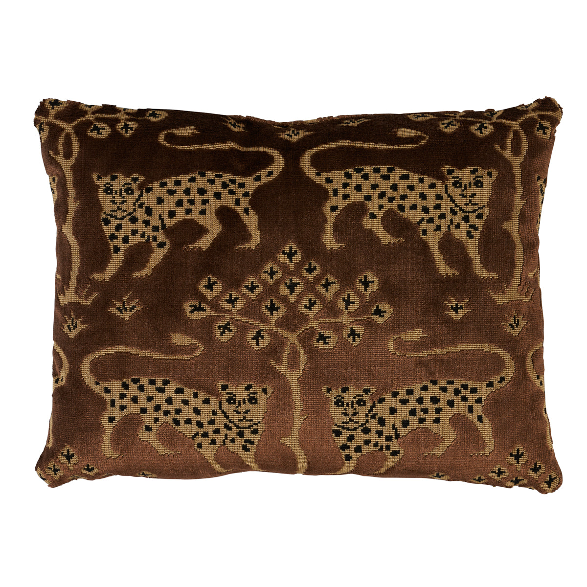 Purchase So8008312 | Woodland Leopard Velvet Pillow, Sepia - Schumacher Pillows