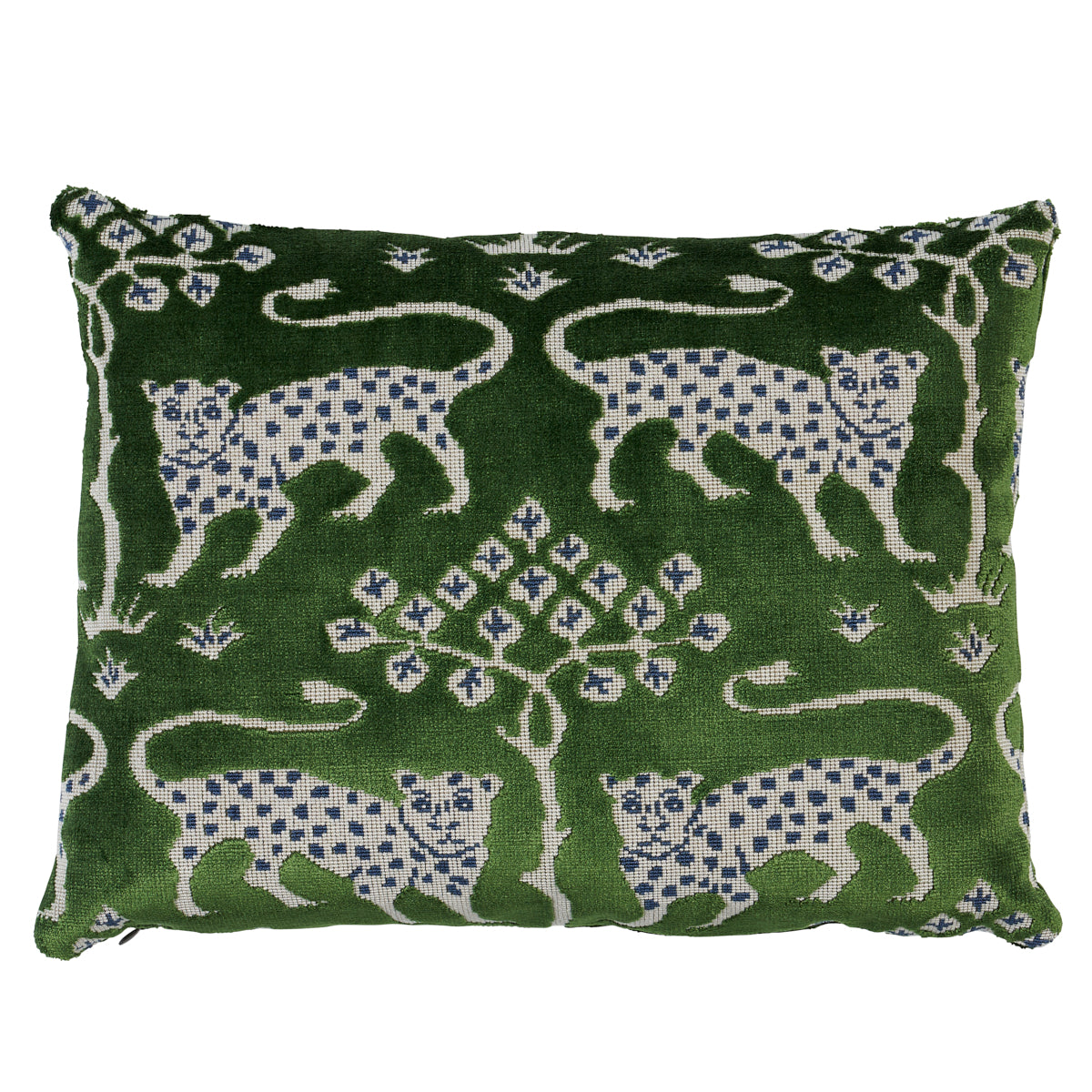 Purchase So8008412 | Woodland Leopard Velvet Pillow, Emerald - Schumacher Pillows