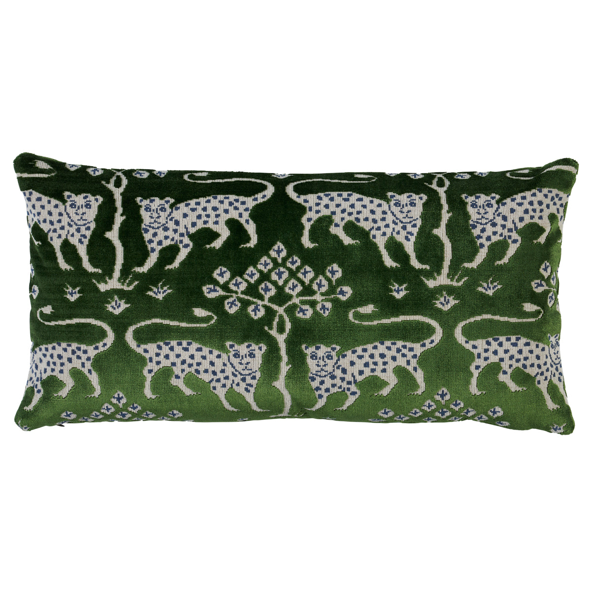Purchase So8008418 | Woodland Leopard Velvet Pillow, Emerald - Schumacher Pillows