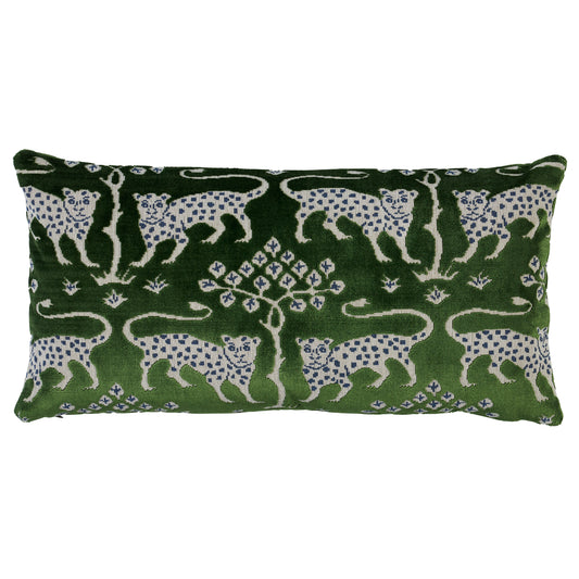 Purchase So8008418 | Woodland Leopard Velvet Pillow, Emerald - Schumacher Pillows