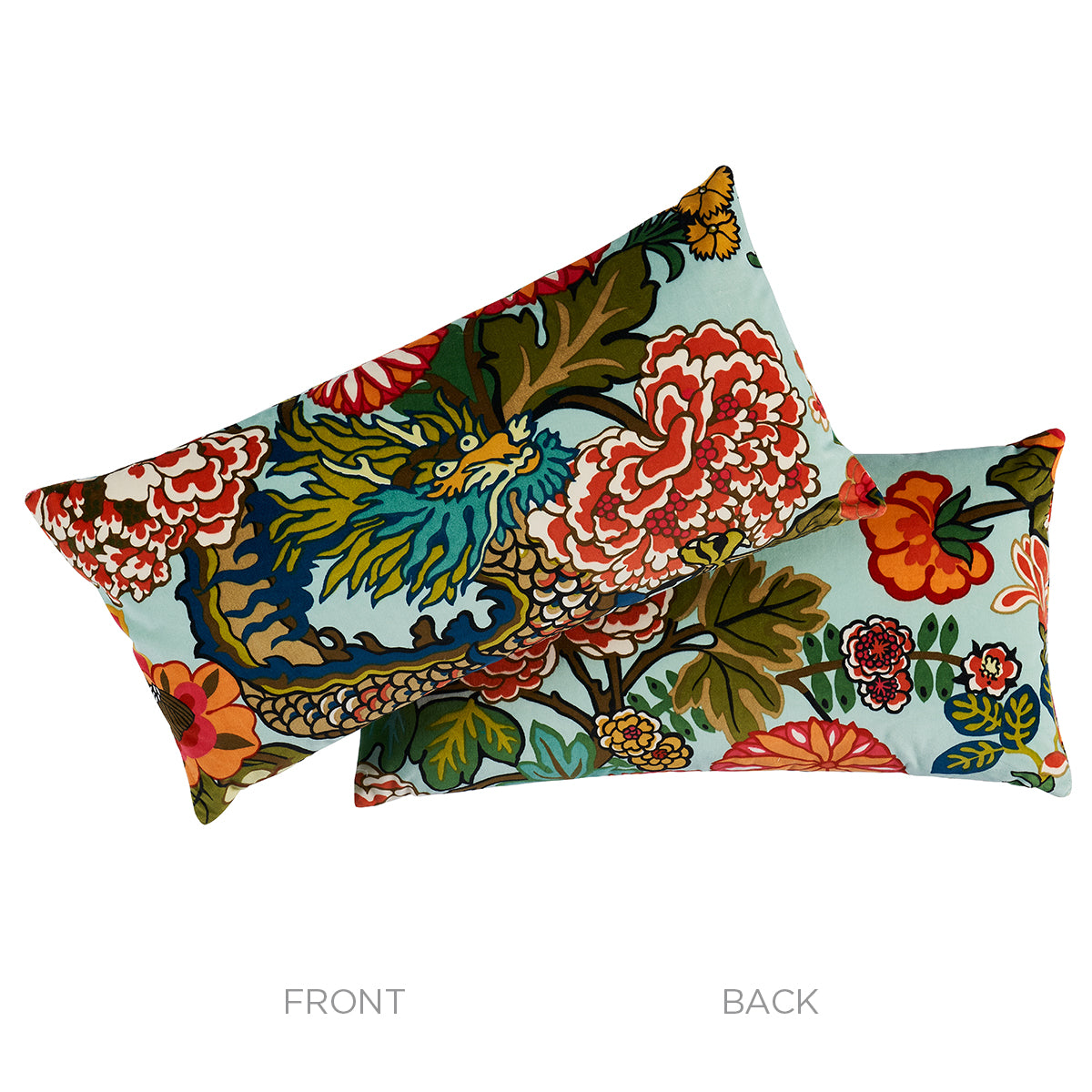 Purchase So8117018 | Chiang Mai Dragon Velvet Pillow, Aquamarine - Schumacher Pillows