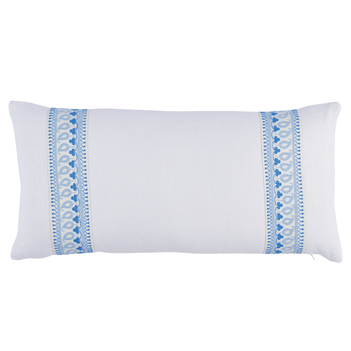 Purchase So8123018 | Paisley Embroidered Pillow, Blues - Schumacher Pillows