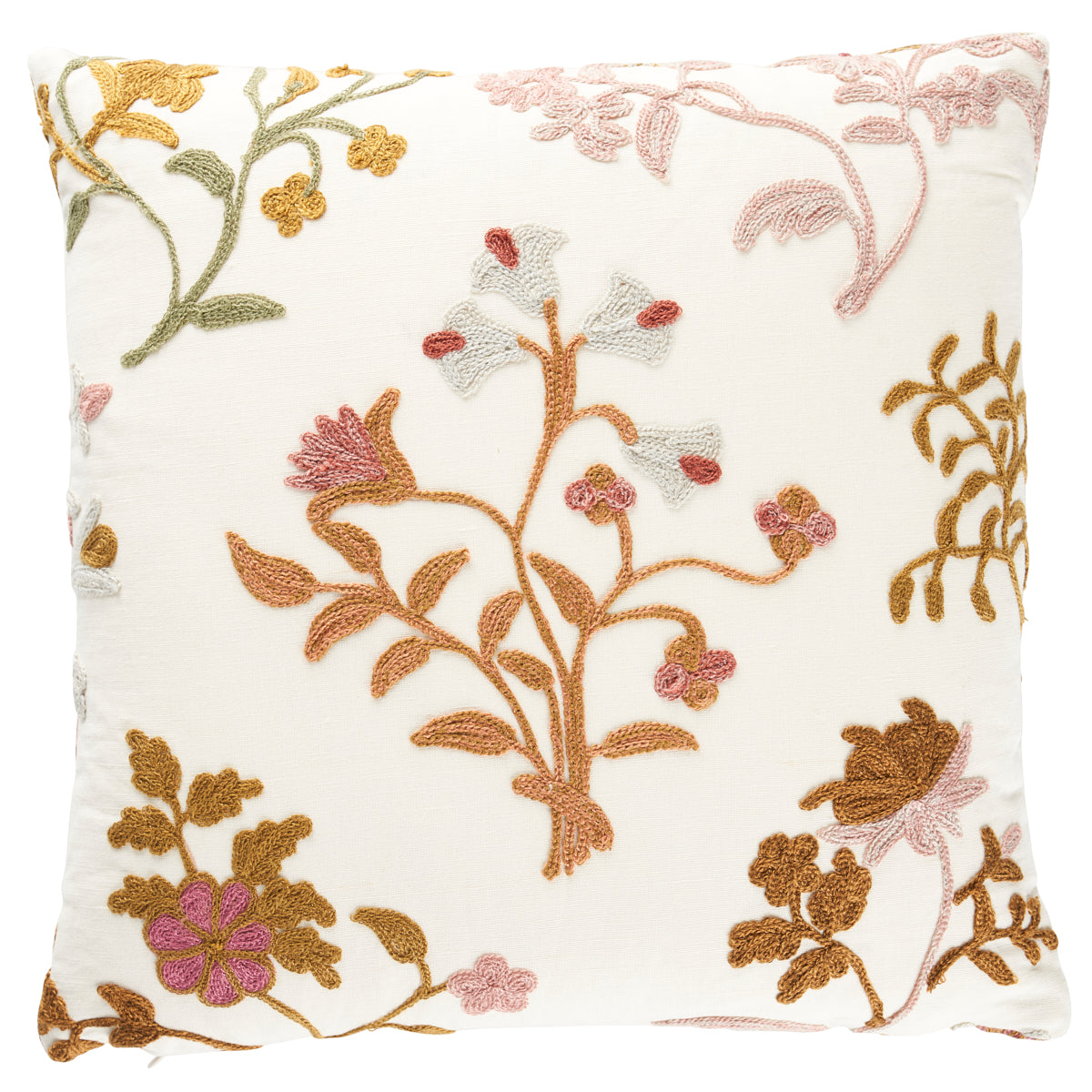 Purchase So814300102 | Raleigh Crewel Embroidery Pillow A, Autumn - Schumacher Pillows