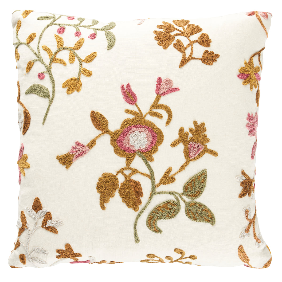 Purchase So814300302 | Raleigh Crewel Embroidery Pillow C, Autumn - Schumacher Pillows