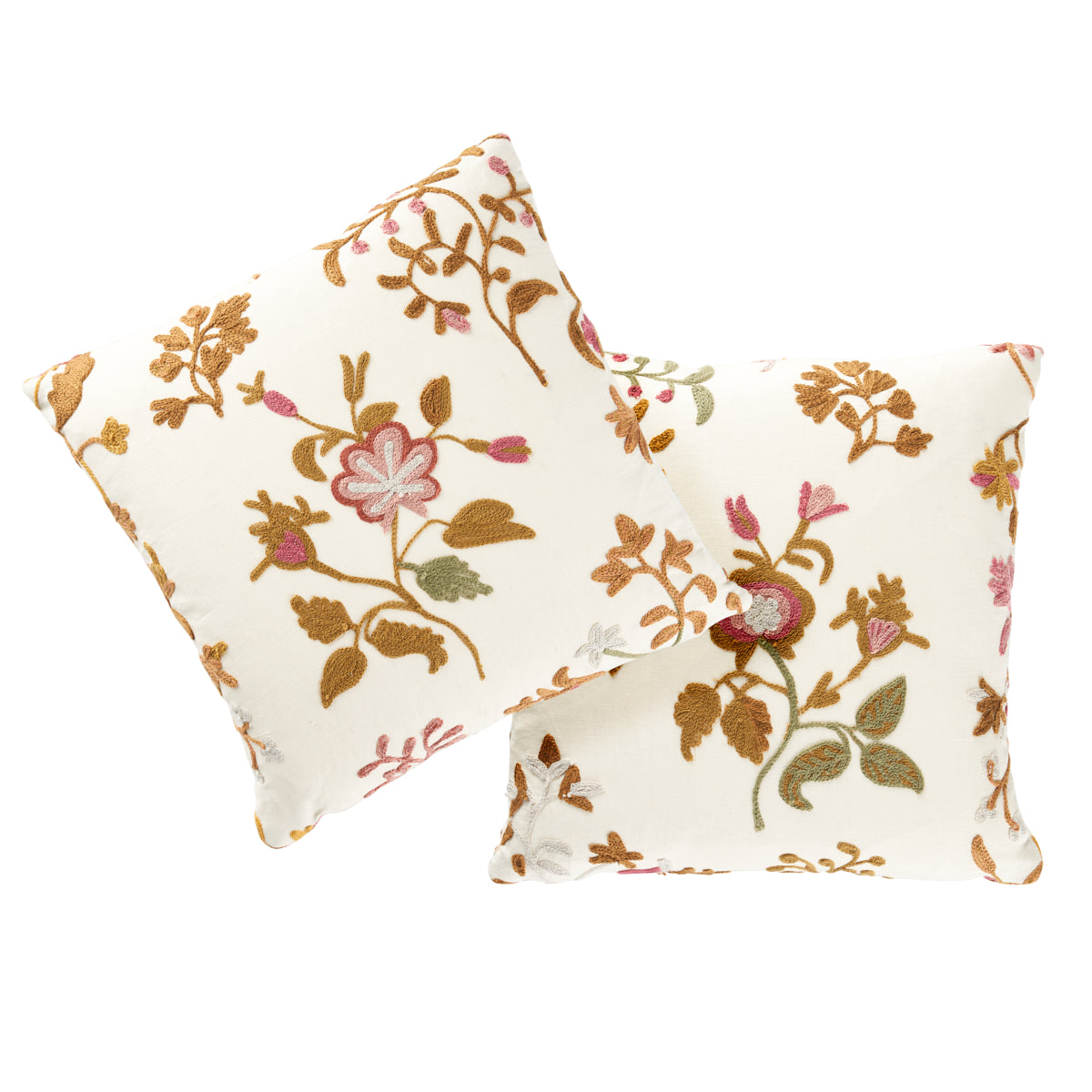Purchase So814300302 | Raleigh Crewel Embroidery Pillow C, Autumn - Schumacher Pillows