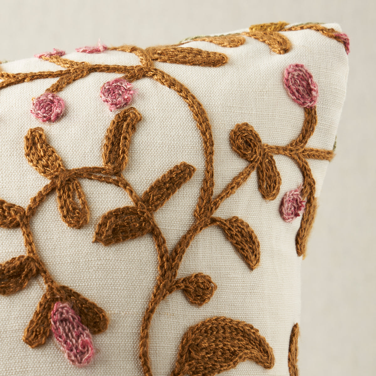 Purchase So814300302 | Raleigh Crewel Embroidery Pillow C, Autumn - Schumacher Pillows