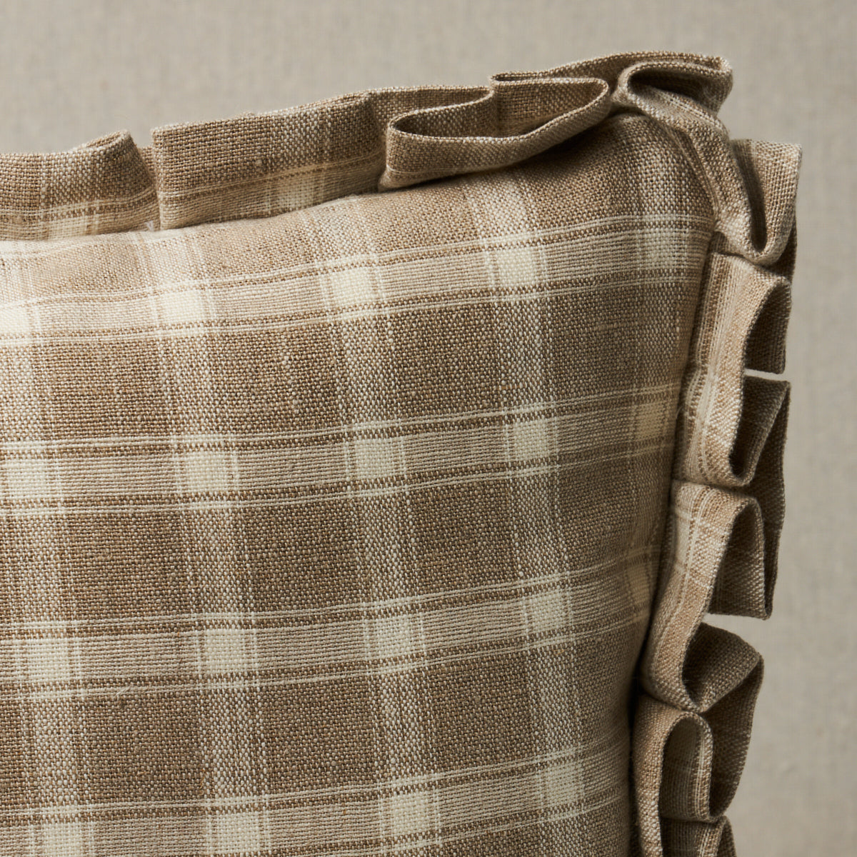 Purchase So8145314 | Crawford Check Pillow, Flax - Schumacher Pillows