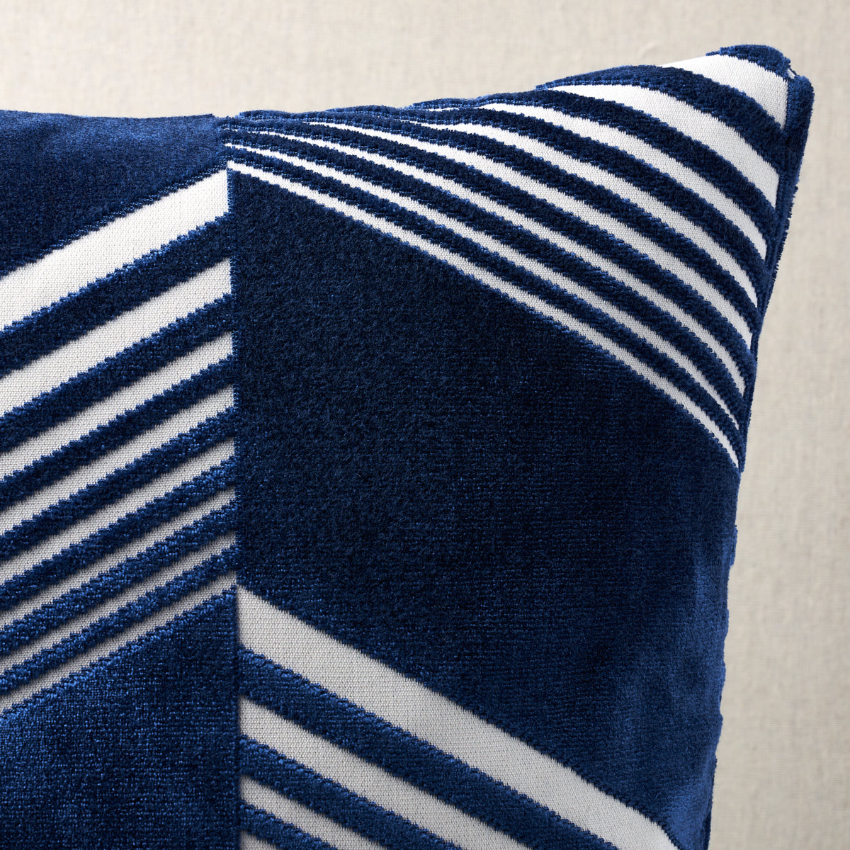 Purchase So8157105 | Jessie Cut Velvet Pillow, Navy On White - Schumacher Pillows