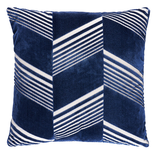 Purchase So8157105 | Jessie Cut Velvet Pillow, Navy On White - Schumacher Pillows