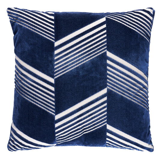 Purchase So8157106 | Jessie Cut Velvet Pillow, Navy On White - Schumacher Pillows