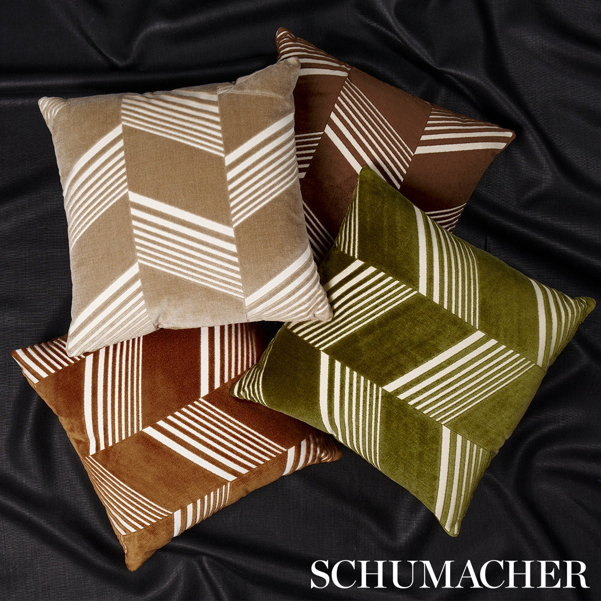 Purchase So8157404 | Jessie Cut Velvet Pillow, Olive - Schumacher Pillows