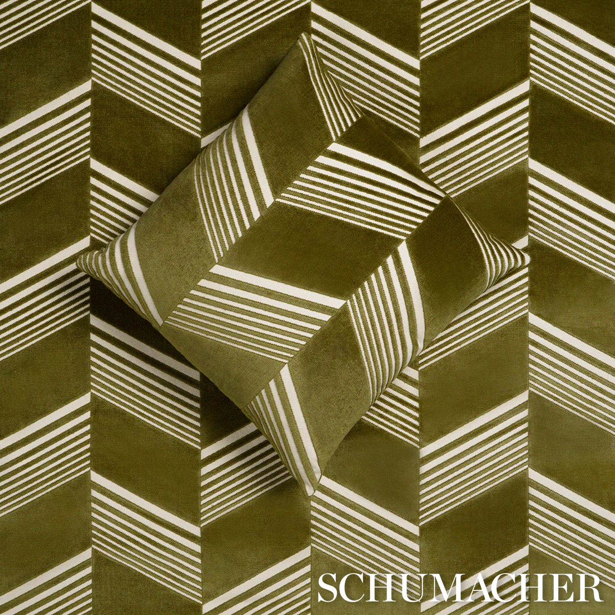 Purchase So8157405 | Jessie Cut Velvet Pillow, Olive - Schumacher Pillows