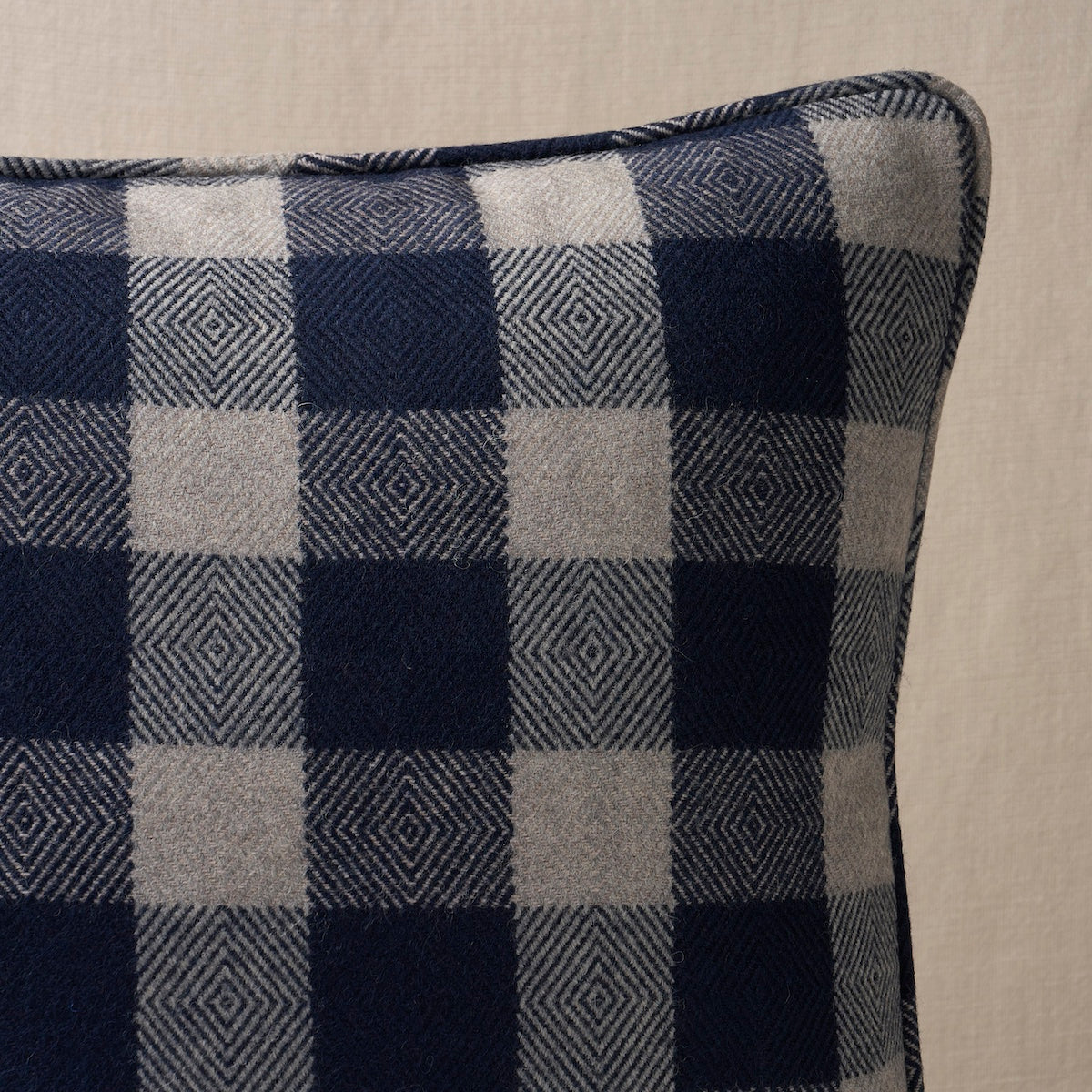 Purchase So8161504 | Galt Wool Check Pillow, Indigo - Schumacher Pillows