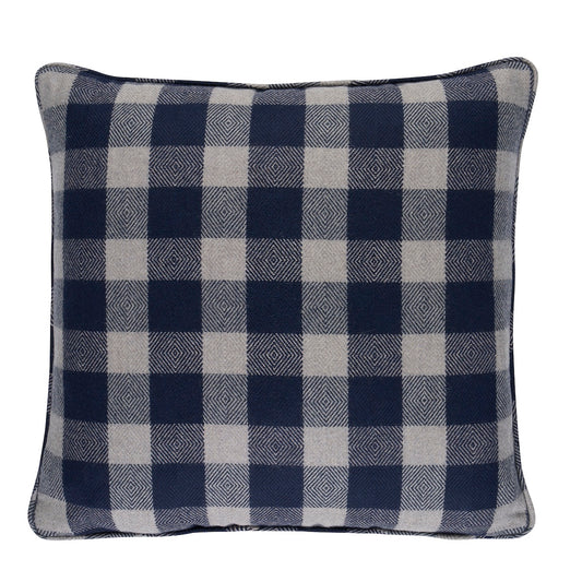 Purchase So8161505 | Galt Wool Check Pillow, Indigo - Schumacher Pillows