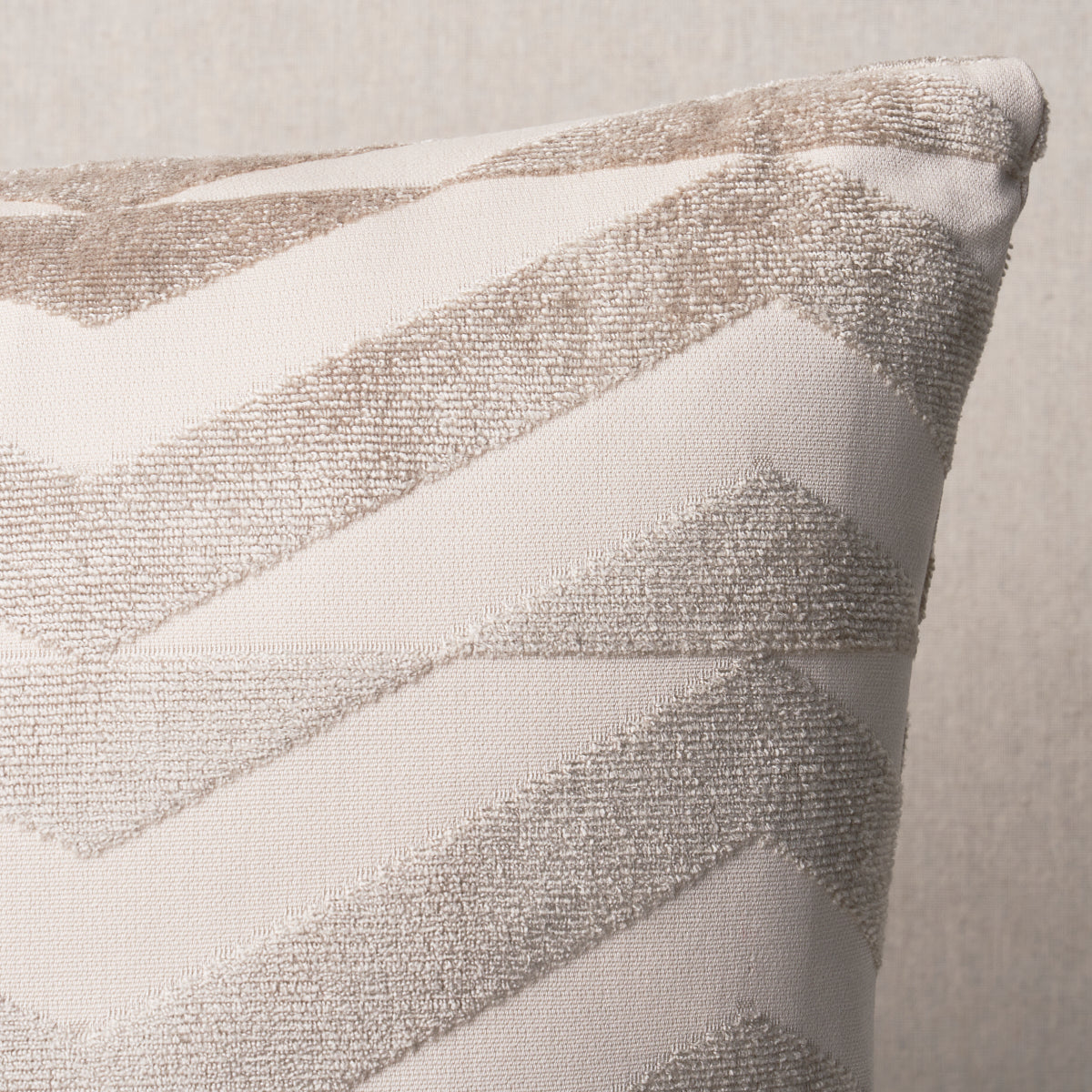 Purchase So8181006 | Broken Chevron Pillow, Taupe On Ivory - Schumacher Pillows