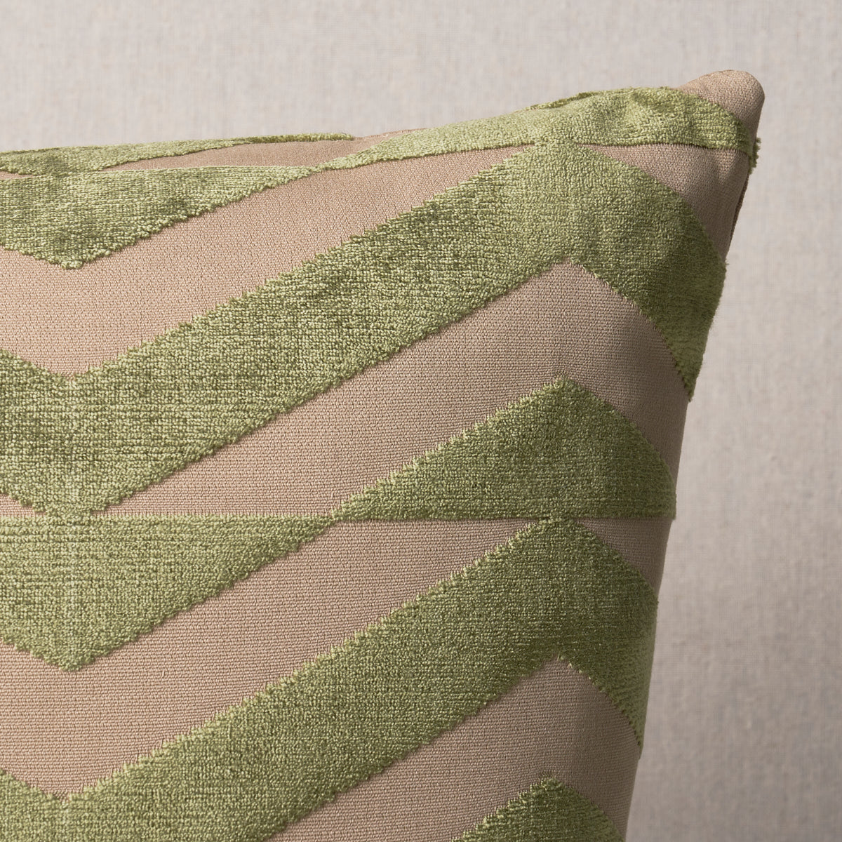 Purchase So8181205 | Broken Chevron Pillow, Olive On Khaki - Schumacher Pillows