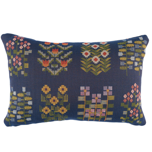 Purchase So8197113 | Annika Floral Tapestry Pillow, Multi On Navy - Schumacher Pillows