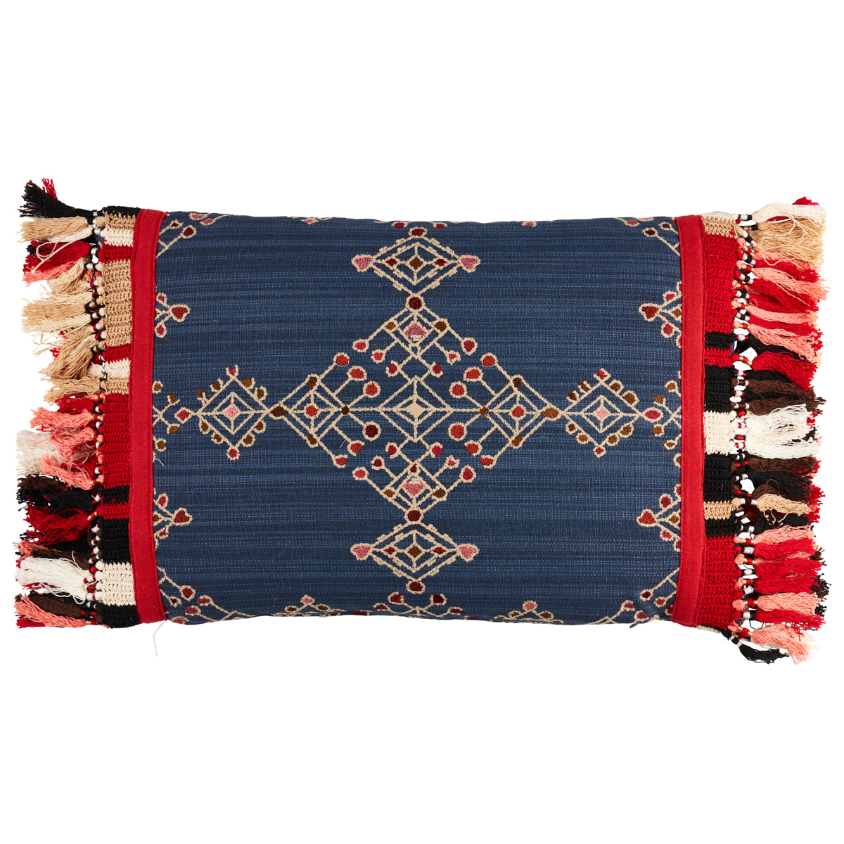 Purchase So8208113 | Kalindi Embroidery Pillow, Indigo - Schumacher Pillows