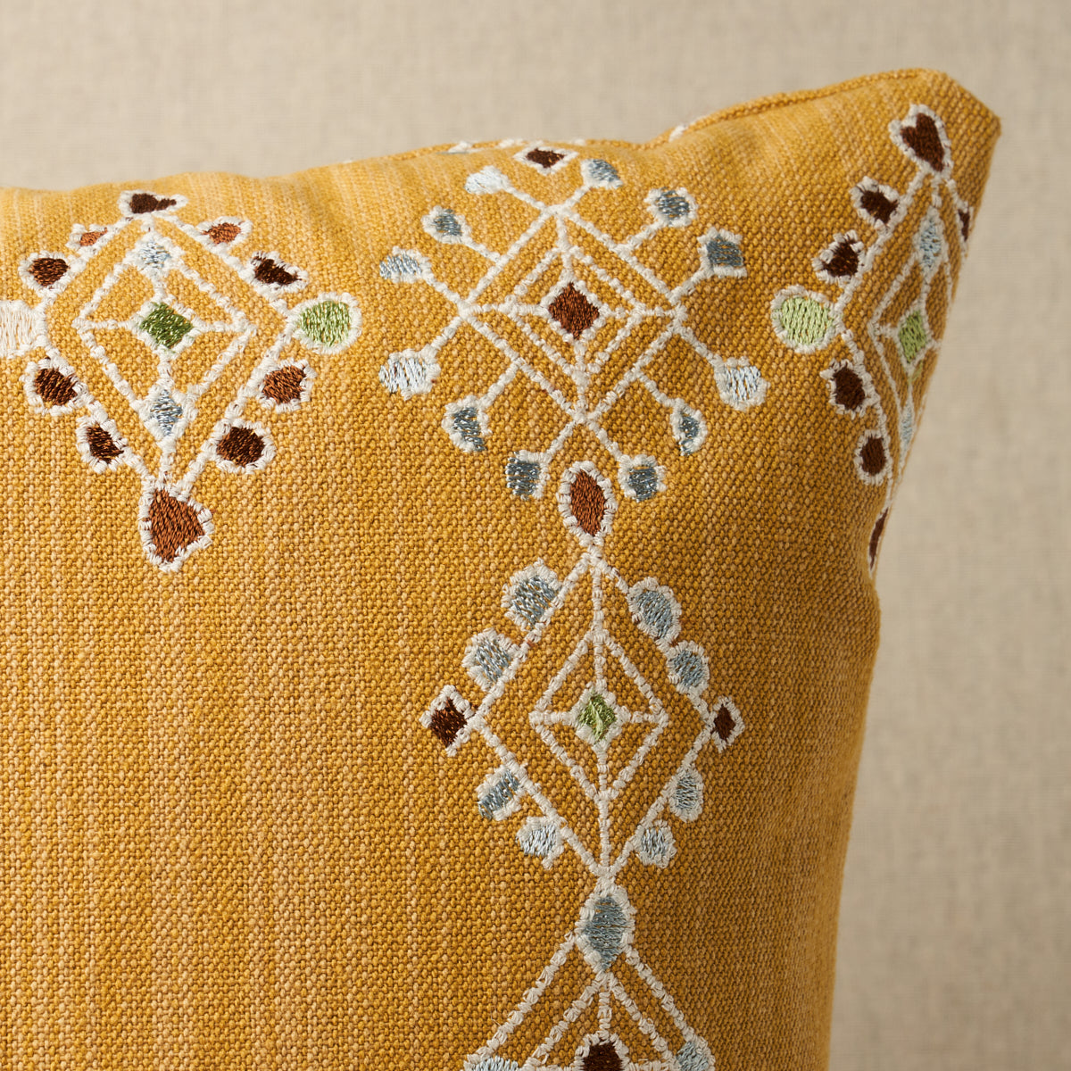 Purchase So8208205 | Kalindi Embroidery Pillow, Saffron - Schumacher Pillows