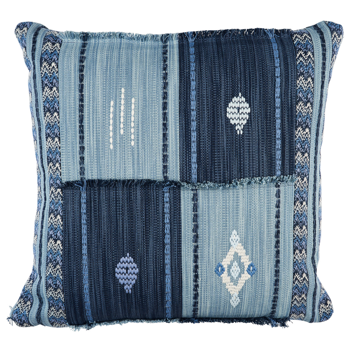 Purchase So8209005 | Aravali Patchwork Pillow, Denim And Indigo - Schumacher Pillows