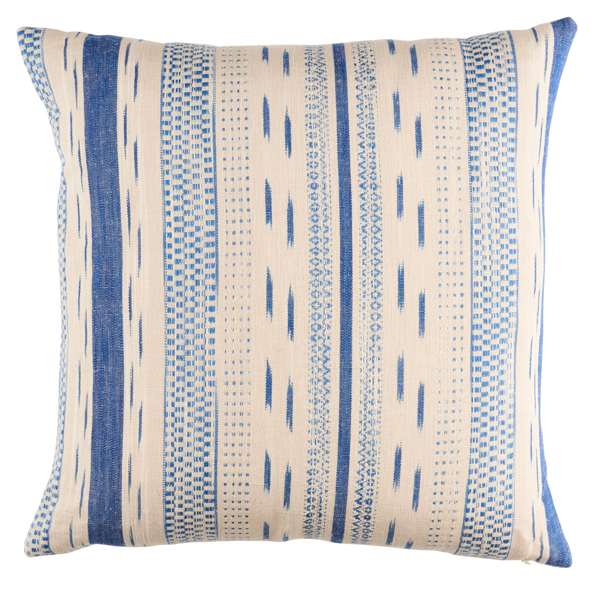 Purchase So8211006 | Mirza Ikat Stripe Pillow, Blue On Natural - Schumacher Pillows