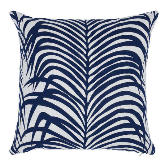 Purchase So8278103 | Zebra Palm I/O Pillow, Navy - Schumacher Pillows