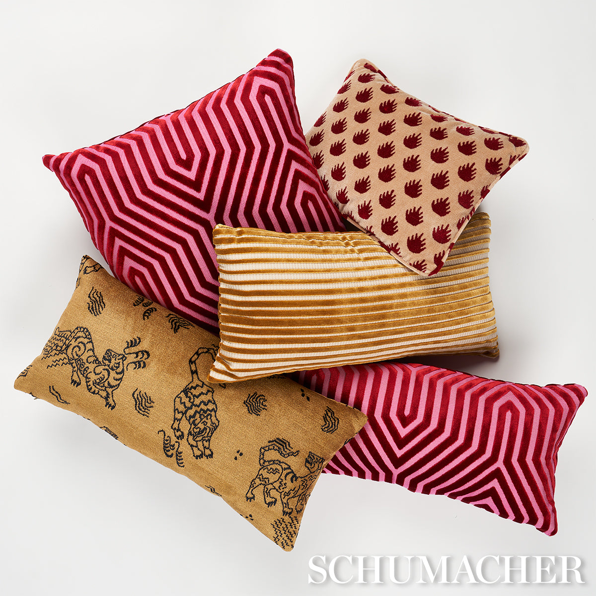 Purchase So8298212 | Coronation Velvet Pillow, Garnet - Schumacher Pillows