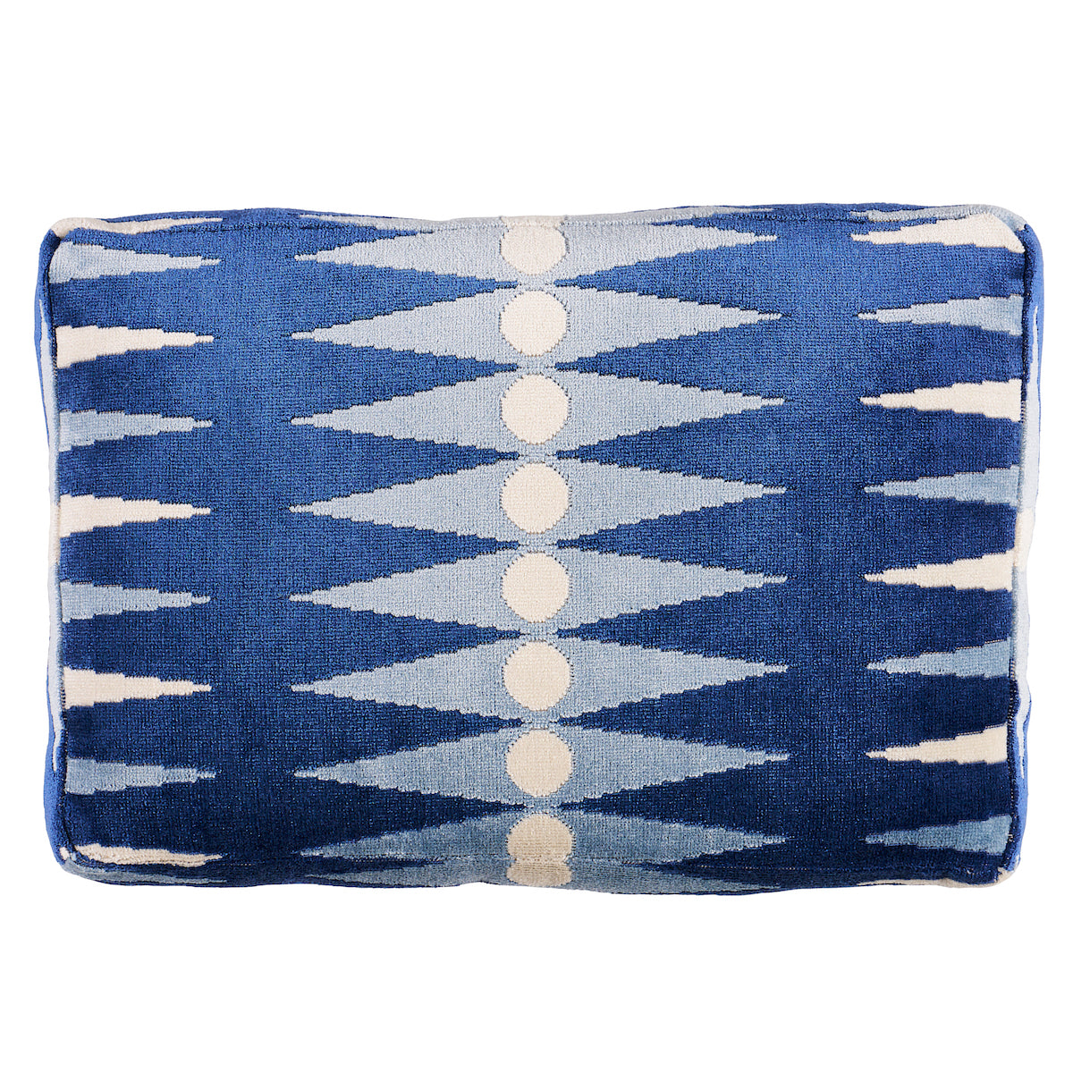 Purchase So8320013 | Backgammon Box Edge Pillow, Blue - Schumacher Pillows