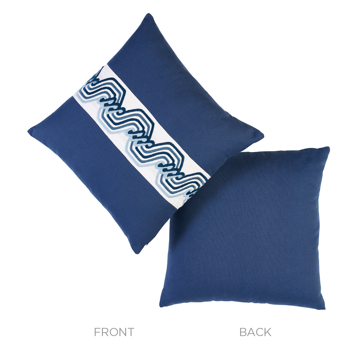 Purchase So8363003 | The Twist Embroidered Pillow, Marine - Schumacher Pillows