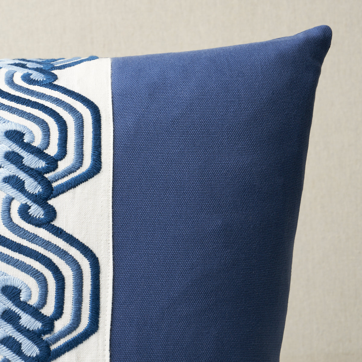 Purchase So8363003 | The Twist Embroidered Pillow, Marine - Schumacher Pillows