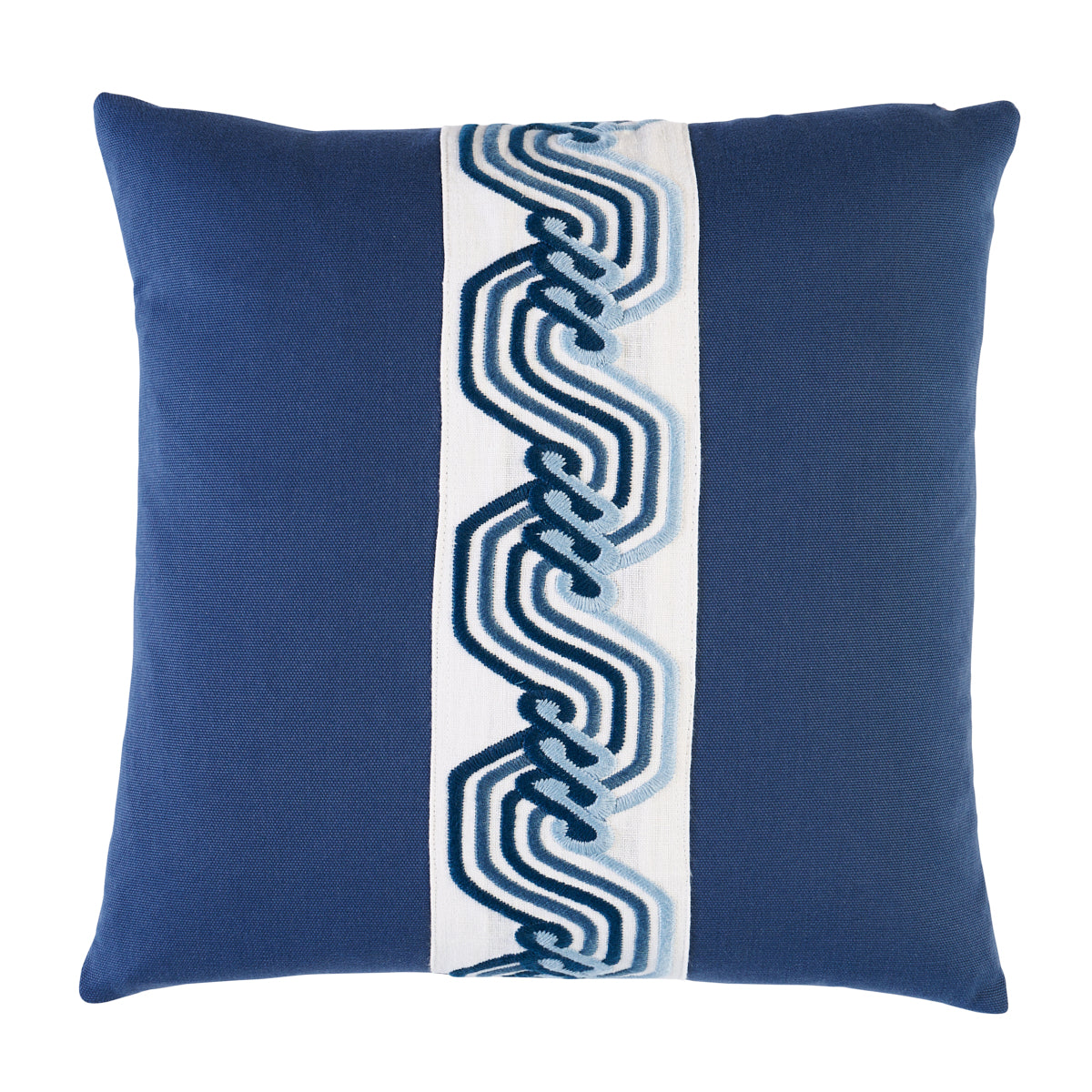 Purchase So8363003 | The Twist Embroidered Pillow, Marine - Schumacher Pillows