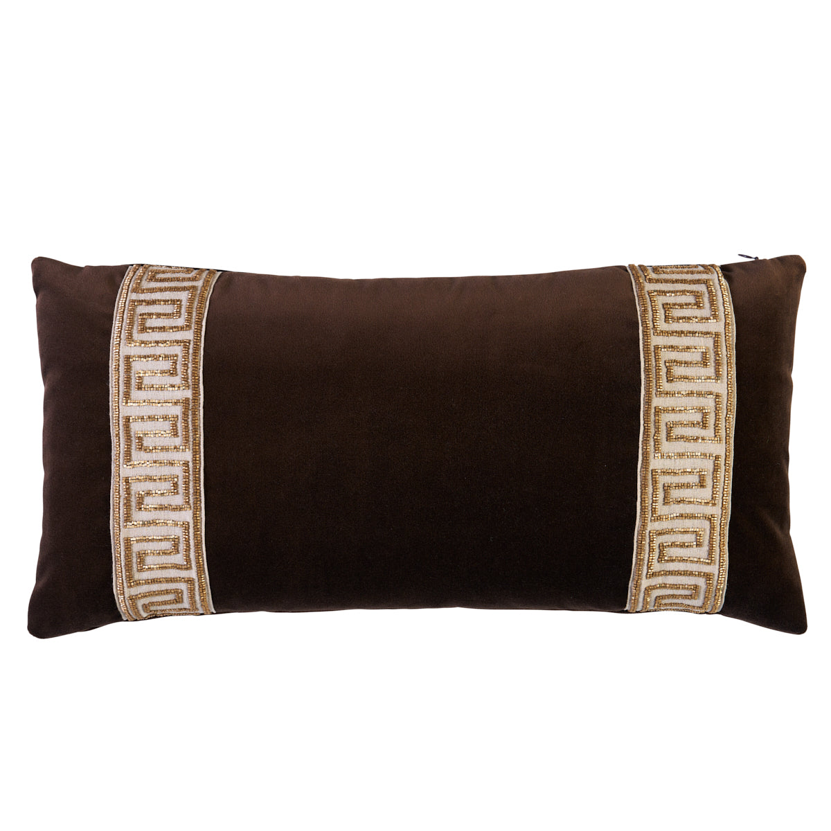 Purchase So8364118 | Delphi Beaded Tape Pillow, Espresso - Schumacher Pillows