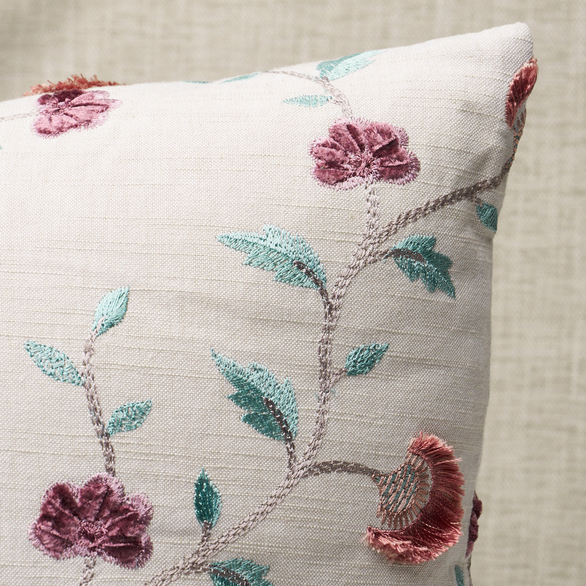 Purchase So8366004 | Iyla Embroidery Pillow, Rose & Natural - Schumacher Pillows