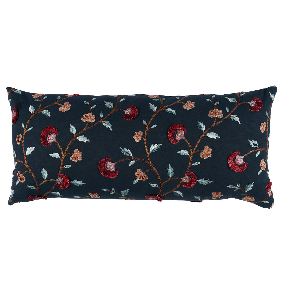 Purchase So8366230 | Iyla Embroidery Pillow, Midnight & Rouge - Schumacher Pillows