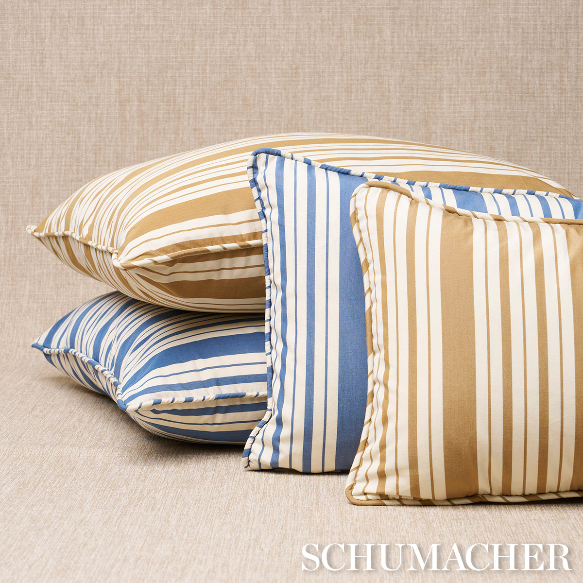 Purchase So8380104 | Markie Stripe Pillow, Indigo - Schumacher Pillows