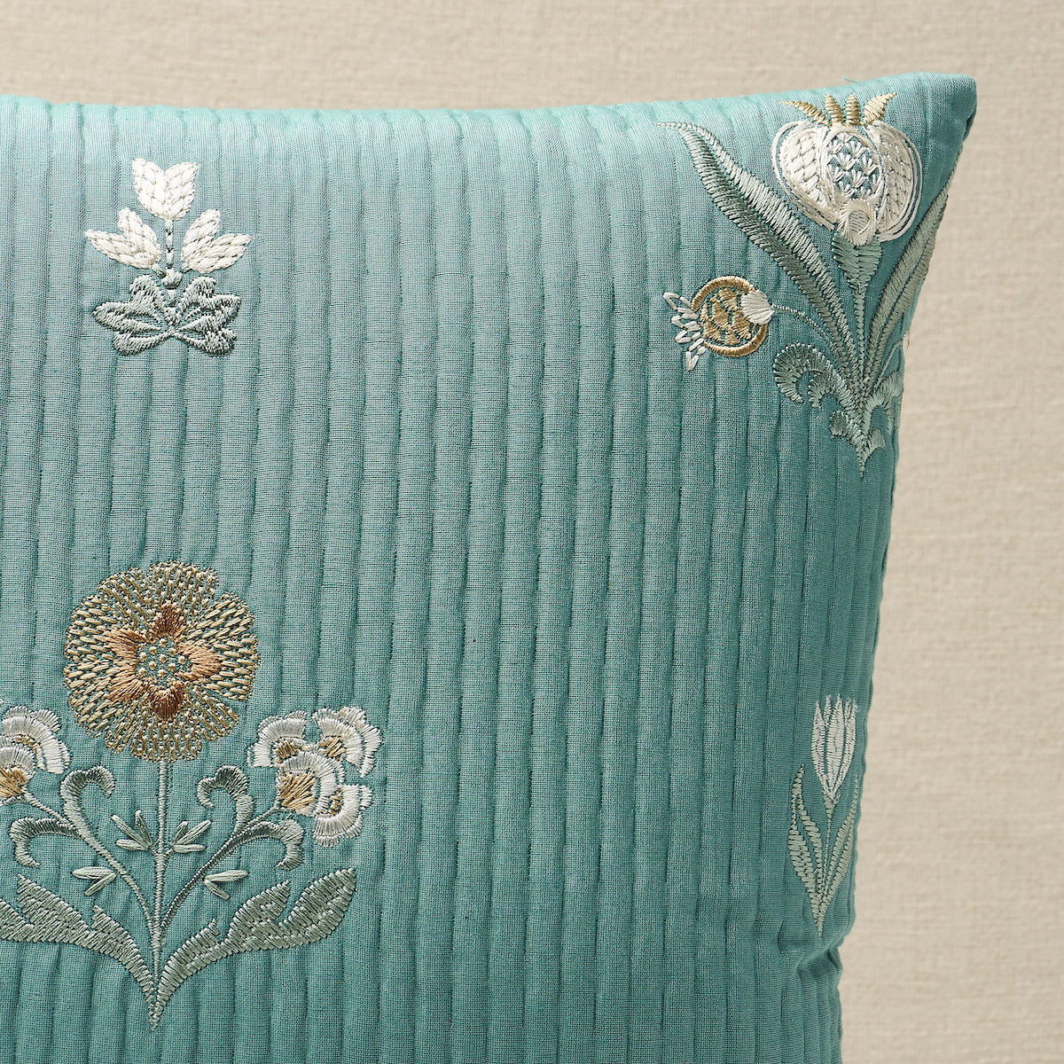 Purchase So8437002 | Elmslie Embroidery Pillow, Teal - Schumacher Pillows