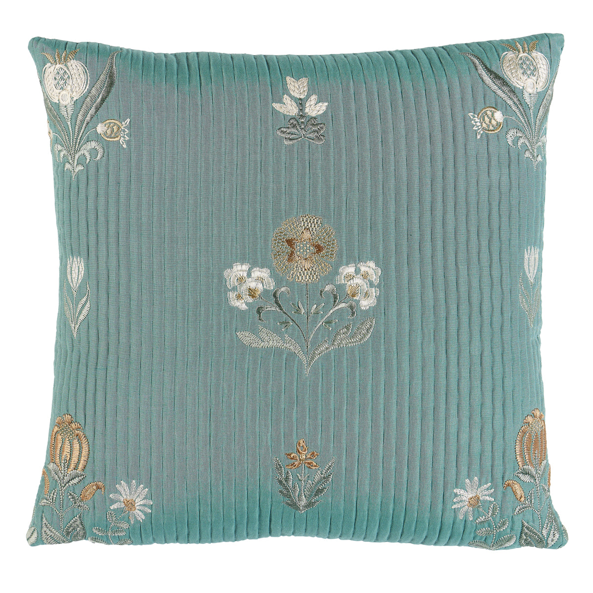 Purchase So8437002 | Elmslie Embroidery Pillow, Teal - Schumacher Pillows