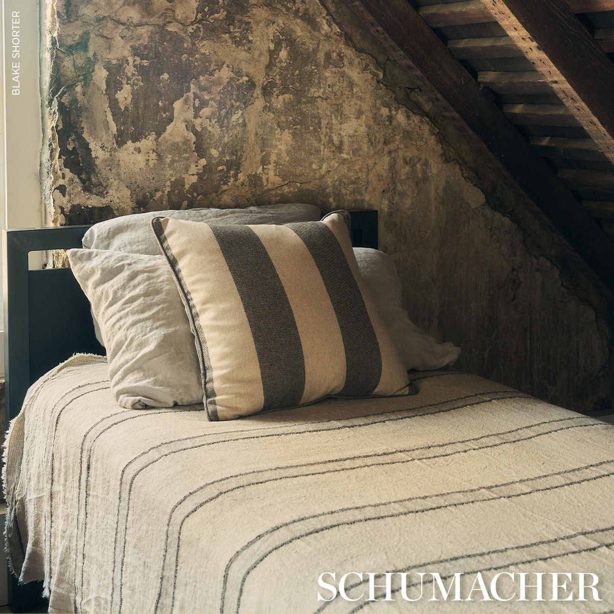 Purchase So8504206 | Hemlock Stripe Pillow, Graphite - Schumacher Pillows