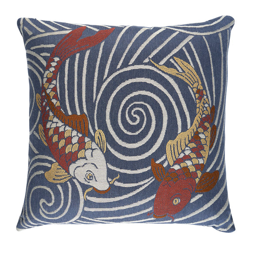 Purchase So8559105 | Koi Fish Pillow, Indigo - Schumacher Pillows