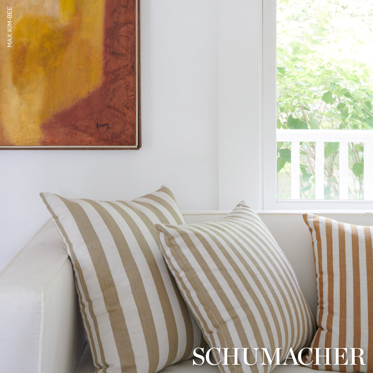 Purchase So8580604 | Hanson I/O Stripe Pillow, Marigold - Schumacher Pillows