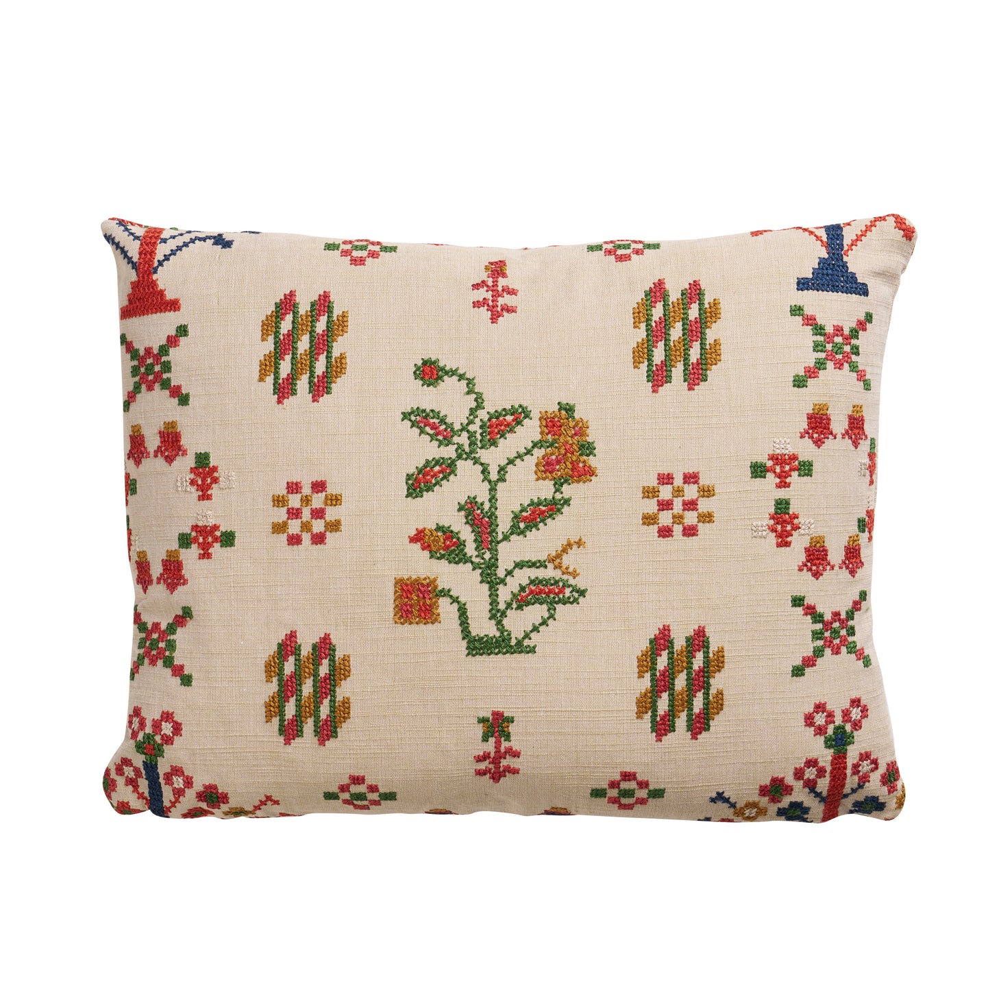 Purchase So8598012 | Fairview Cross Stitch Pillow, Multi - Schumacher Pillows