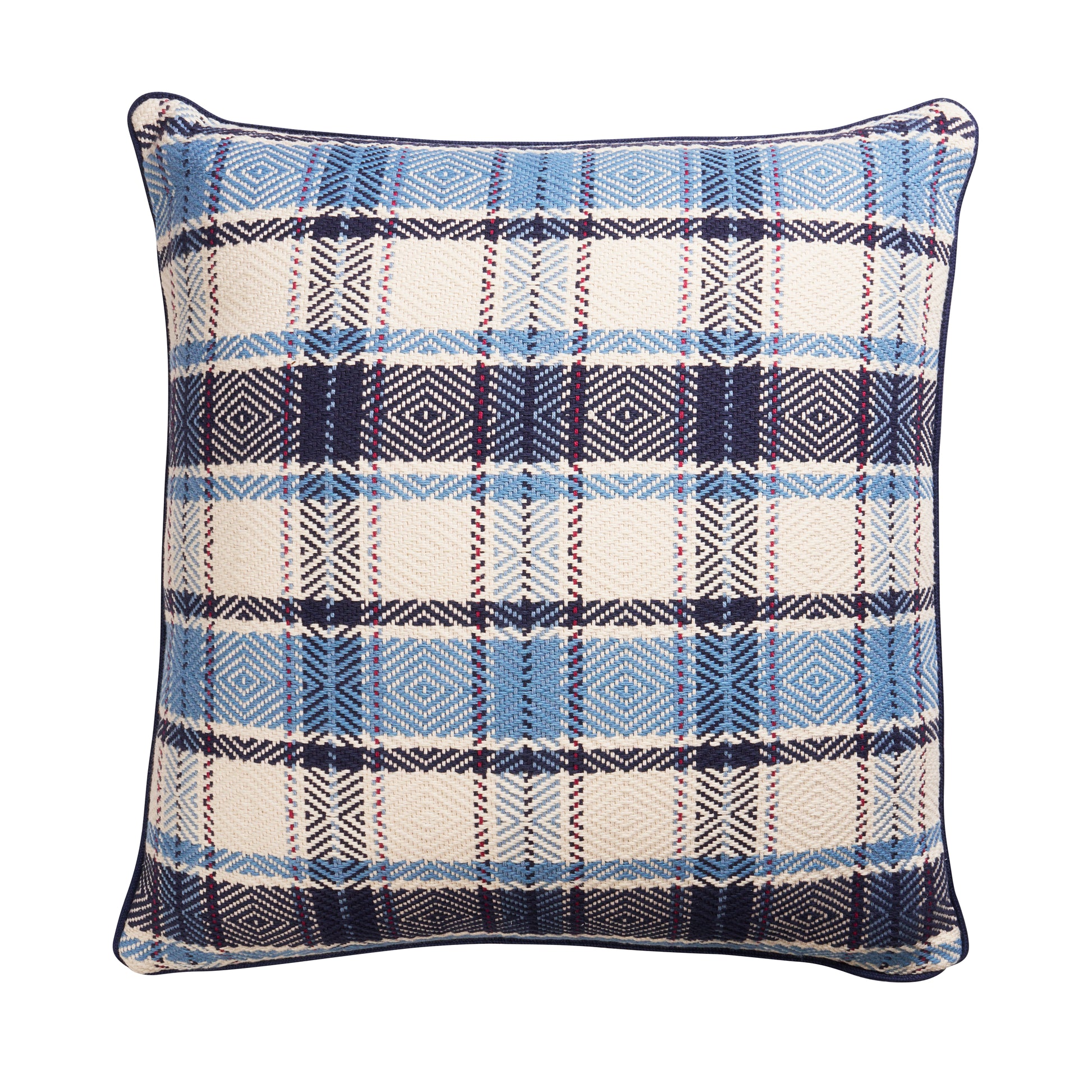 Purchase So8599004 | Heidi Plaid Pillow, Indigo - Schumacher Pillows