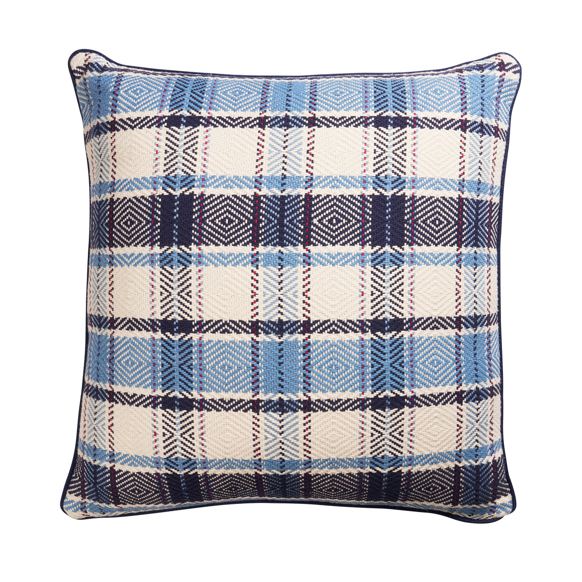 Purchase So8599006 | Heidi Plaid Pillow, Indigo - Schumacher Pillows