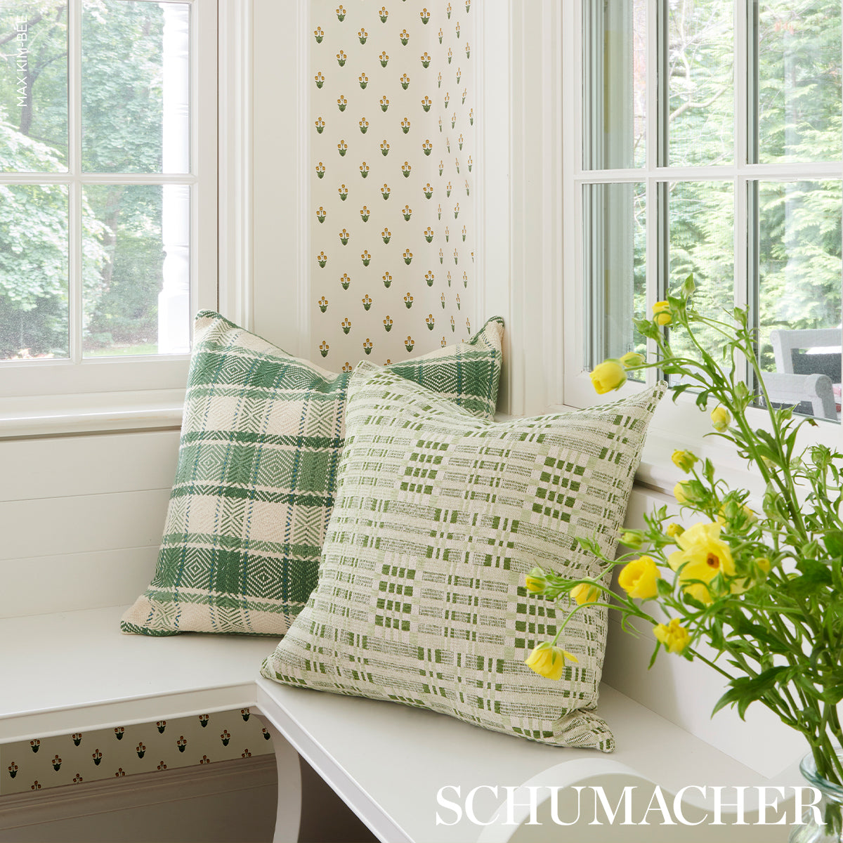 Purchase So8599204 | Heidi Plaid Pillow, Leaf - Schumacher Pillows