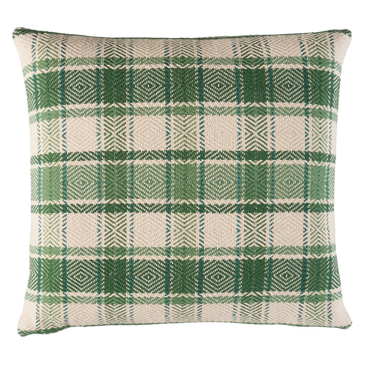 So8599204 | Heidi Plaid Pillow, Leaf - Schumacher Pillows